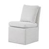 Ager Side Dining Chair w 6 Caster Wheels | Barrel Style | White Boucle BM339461