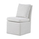 Ager Side Dining Chair w 6 Caster Wheels | Barrel Style | White Boucle BM339461