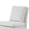 Ager Side Dining Chair w 6 Caster Wheels | Barrel Style | White Boucle BM339461