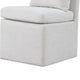 Ager Side Dining Chair w 6 Caster Wheels | Barrel Style | White Boucle BM339461