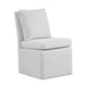 Ager Side Dining Chair w 6 Caster Wheels | Barrel Style | White Boucle