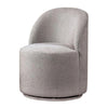 Ager Side Dining Swivel Chair | Curved Barrel Style | Gray Boucle Chenille