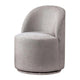 Ager Side Dining Swivel Chair | Curved Barrel Style | Gray Boucle Chenille
