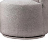 Ager Side Dining Swivel Chair | Curved Barrel Style | Gray Boucle Chenille