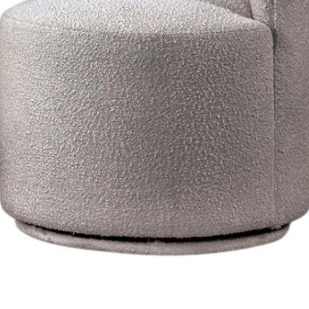 Ager Side Dining Swivel Chair | Curved Barrel Style | Gray Boucle Chenille