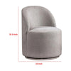 Ager Side Dining Swivel Chair | Curved Barrel Style | Gray Boucle Chenille