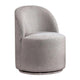 Ager Side Dining Swivel Chair | Curved Barrel Style | Gray Boucle Chenille
