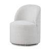 Ager Side Dining Swivel Chair | Curved Barrel Style | White Boucle Chenille