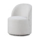 Ager Side Dining Swivel Chair | Curved Barrel Style | White Boucle Chenille