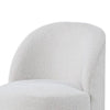 Ager Side Dining Swivel Chair | Curved Barrel Style | White Boucle Chenille