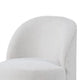 Ager Side Dining Swivel Chair | Curved Barrel Style | White Boucle Chenille