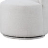 Ager Side Dining Swivel Chair | Curved Barrel Style | White Boucle Chenille