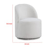 Ager Side Dining Swivel Chair | Curved Barrel Style | White Boucle Chenille