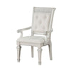 Miamy Dining Armchair Set of 2 | Solid Wood | Ivory Button Tufted Fabric
