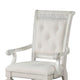 Miamy Dining Armchair Set of 2 | Solid Wood | Ivory Button Tufted Fabric