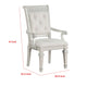 Miamy Dining Armchair Set of 2 | Solid Wood | Ivory Button Tufted Fabric BM339464