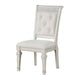 Miamy Dining Armchair Set of 2 | Solid Wood | Ivory Button Tufted Fabric