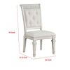 Miamy Dining Armchair Set of 2 | Solid Wood | Ivory Button Tufted Fabric BM339464