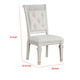 Miamy Dining Armchair Set of 2 | Solid Wood | Ivory Button Tufted Fabric BM339464
