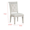 Miamy Dining Armchair Set of 2 | Solid Wood | Ivory Button Tufted Fabric