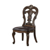 Leova Side Dining Chair Set of 2 | Carved Corbels | Gold Tip Crown | Brown Wood BM339469