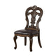 Leova Side Dining Chair Set of 2 | Carved Corbels | Gold Tip Crown | Brown Wood BM339469