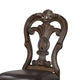 Leova Side Dining Chair Set of 2 | Carved Corbels | Gold Tip Crown | Brown Wood BM339469