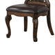 Leova Side Dining Chair Set of 2 | Carved Corbels | Gold Tip Crown | Brown Wood BM339469
