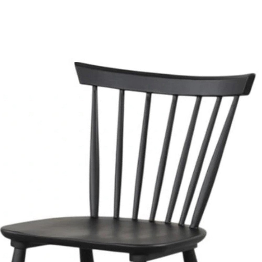 Baylee Side Dining Chair Set of 2 | Farmhouse Spindle Back | Black Wood BM339470