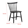 Baylee Side Dining Chair Set of 2 | Farmhouse Spindle Back | Black Wood BM339470