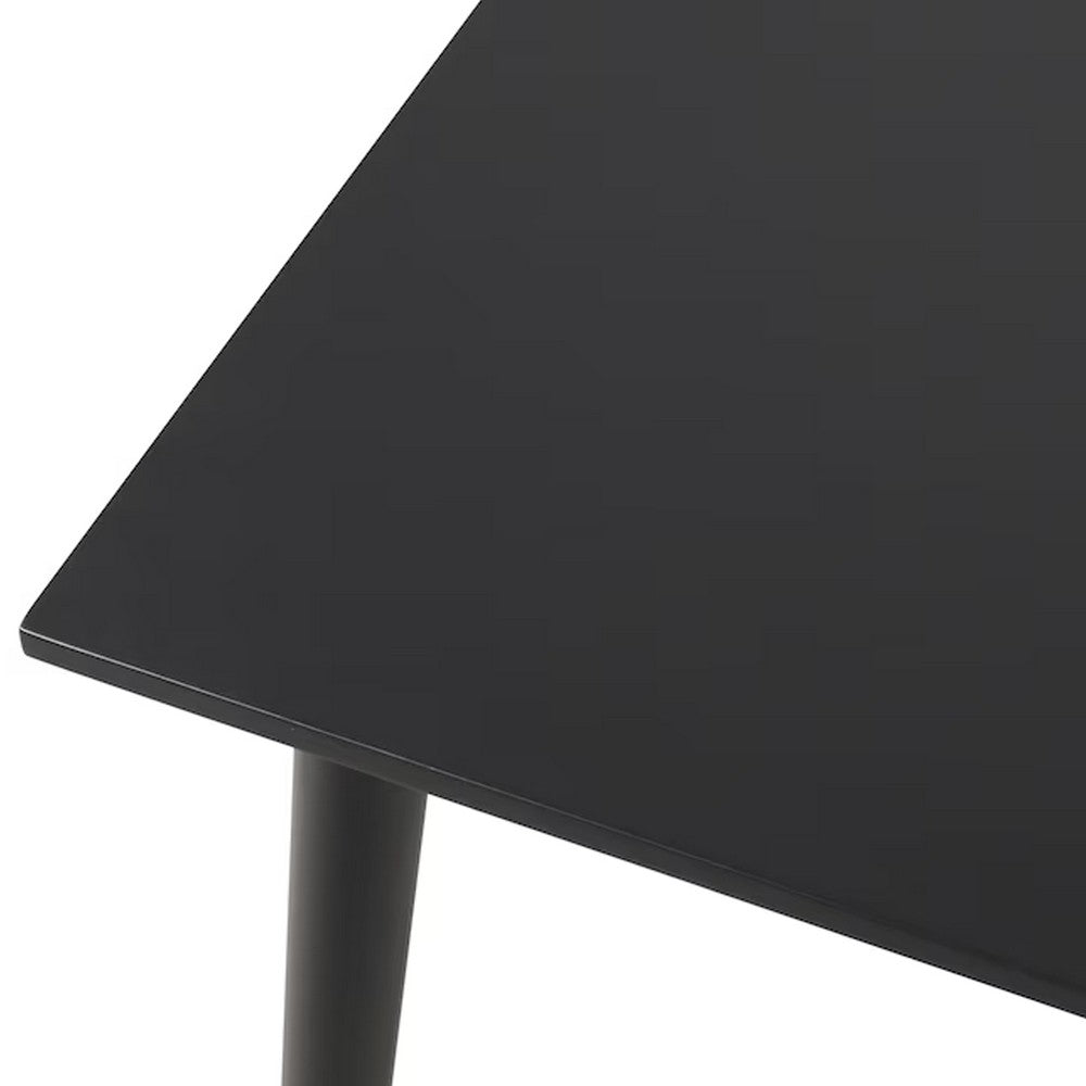 Baylee Rectangular Dining Table | Straight Legs | 60" Black Wood Top