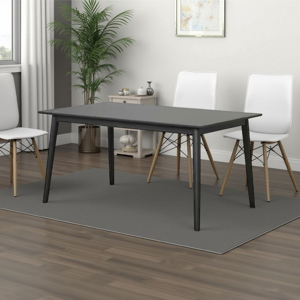 Baylee Rectangular Dining Table | Straight Legs | 60" Black Wood Top