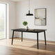 Baylee Rectangular Dining Table | Straight Legs | 60" Black Wood Top