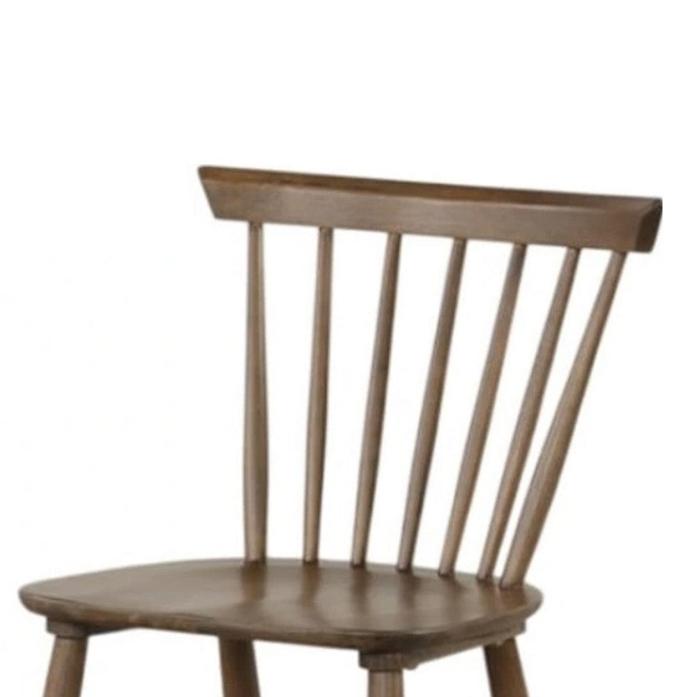 Baylee Side Dining Chair Set of 2 | Spindle Back | Tapered Legs | Walnut Wood