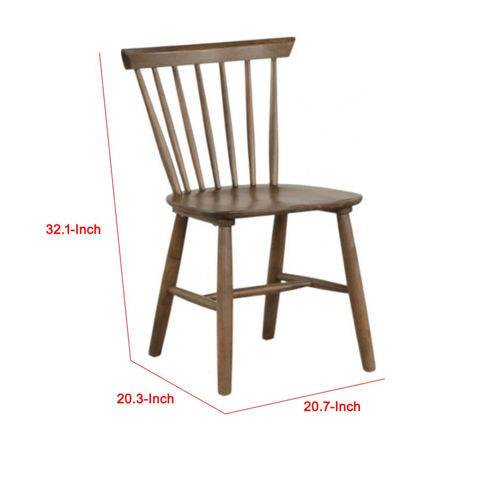 Baylee Side Dining Chair Set of 2 | Spindle Back | Tapered Legs | Walnut Wood