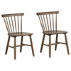 Baylee Side Dining Chair Set of 2 | Spindle Back | Tapered Legs | Walnut Wood