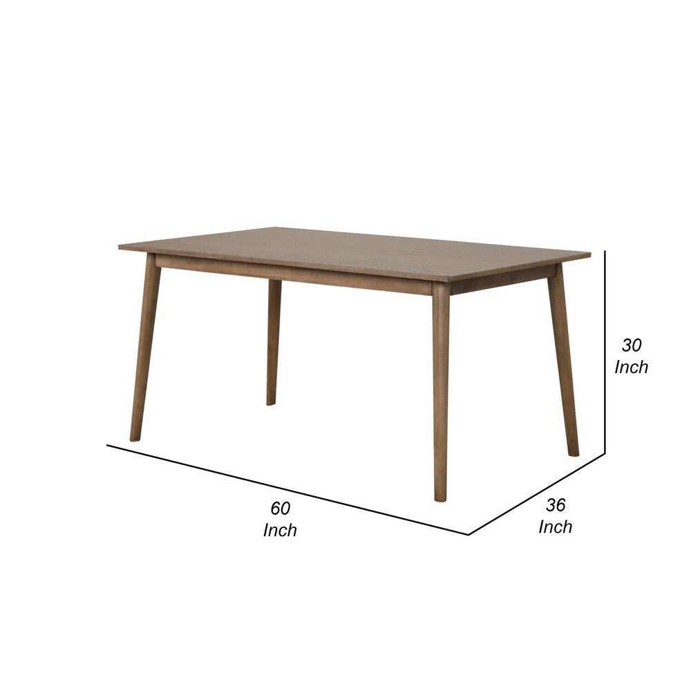 Baylee Rectangular Dining Table | Straight Legs | 60" Walnut Wood