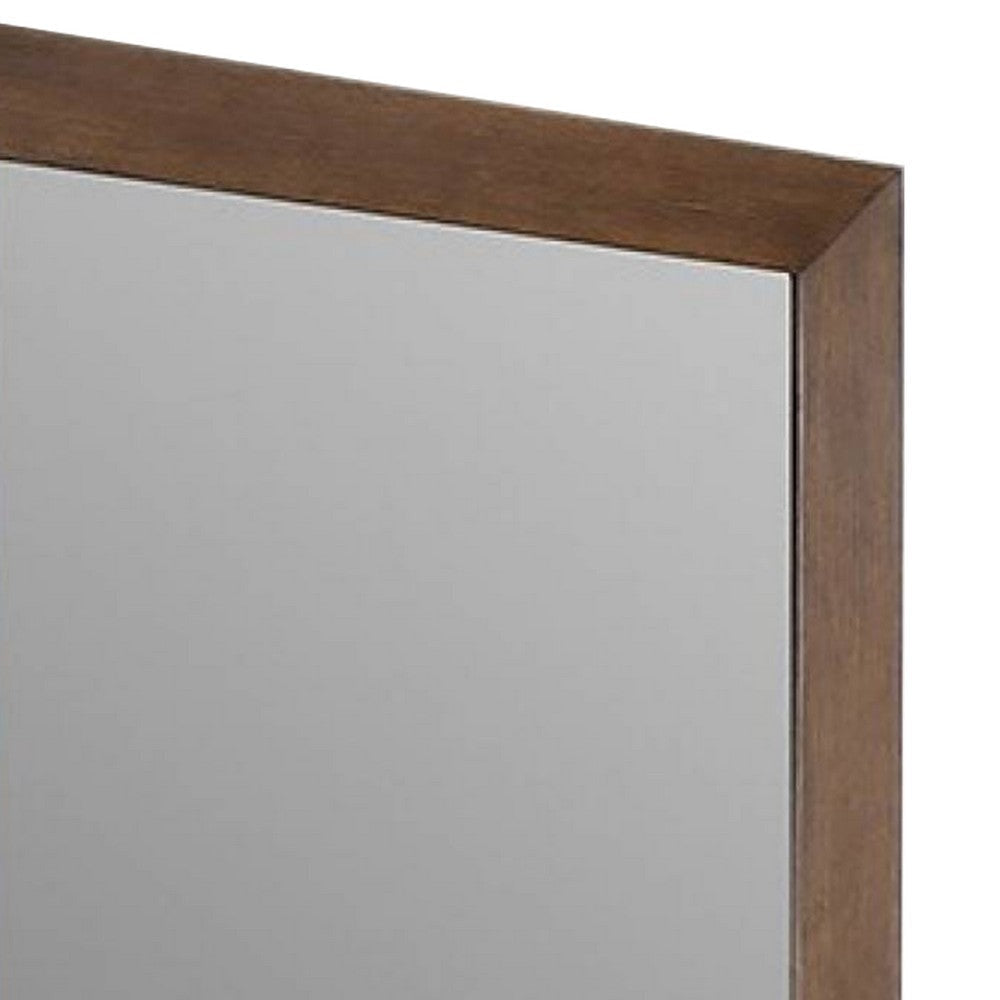 Roma Dresser Mirror | 39’’ Rectangular Frame | Walnut Brown Solid Wood BM339474
