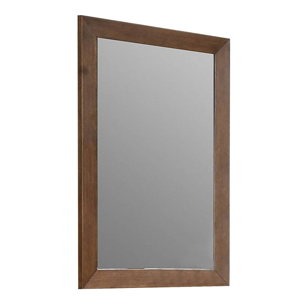 Roma Dresser Mirror | 39" Rectangular Frame | Walnut Brown Solid Wood