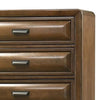 Cair Tall Dresser Chest | 5 Beveled Drawers | Bronze Metal | Brown Wood BM339475