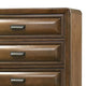 Cair Tall Dresser Chest | 5 Beveled Drawers | Bronze Metal | Brown Wood BM339475