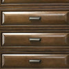 Cair Tall Dresser Chest | 5 Beveled Drawers | Bronze Metal | Brown Wood BM339475