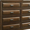 Cair Wide Dresser w 8 Beveled Drawers | Bronze Handles | Brown Wood BM339476