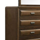 Cair Wide Dresser w 8 Beveled Drawers | Bronze Handles | Brown Wood BM339476