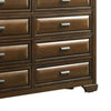 Cair Wide Dresser w 8 Beveled Drawers | Bronze Handles | Brown Wood BM339476