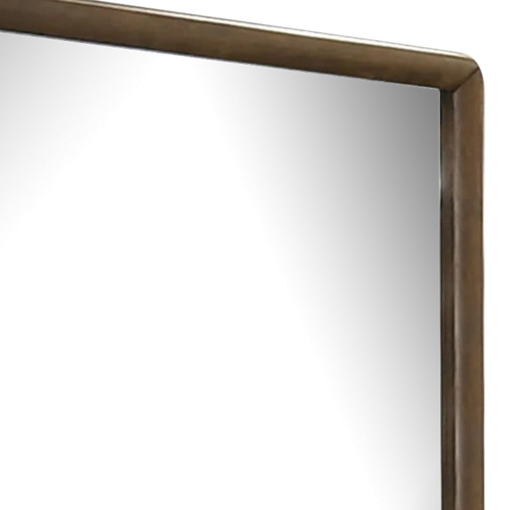 Cair Dresser Mirror | 32’’ Rectangular Frame | Round Edges | Brown Wood BM339478