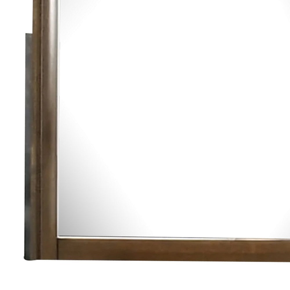 Cair Dresser Mirror | 32’’ Rectangular Frame | Round Edges | Brown Wood BM339478