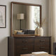 Cair Dresser Mirror | 32" Rectangular Frame | Round Edges | Brown Wood