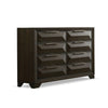 Fema Wide Dresser | 8 Beveled Drawers | Nickel Handles | Espresso Brown