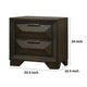 Fema Nightstand | 2 Bevel Drawers | Nickel Handles | Espresso Brown Wood BM339480